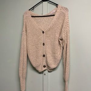 cropped tan Cardigan